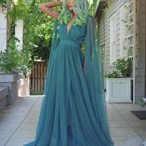 PUG Gothic Glamour Gown in Peacock